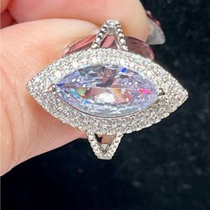 ♦️💍Sterling silver ring marquise with split band